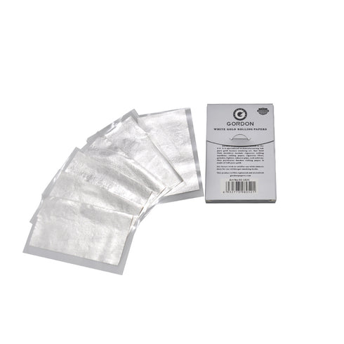GORDON 24K White Gold Rolling Papers, 1 1/4 Size Organic Rolling Paper, 2 PCS / Pack 12 Packs / Box